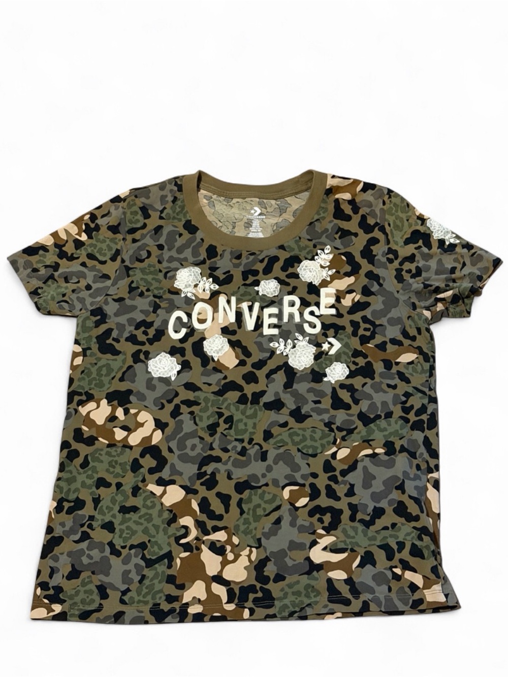 Converse Olive & Tan Camo Tee with Logo